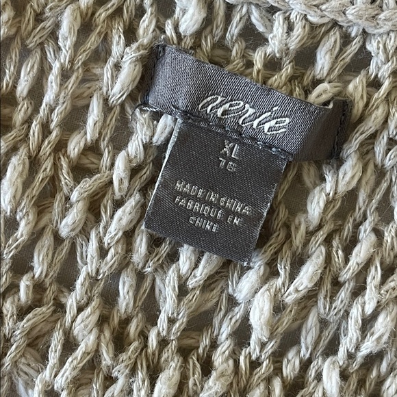 Aerie Textured Open Knit Scoop Neck Tank Top in Beige sz XL EUC - Picture 5 of 9